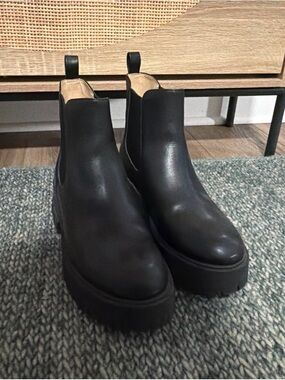 COACH Black Platform Chelsea Boots - Women's Leather Ankle Boots
